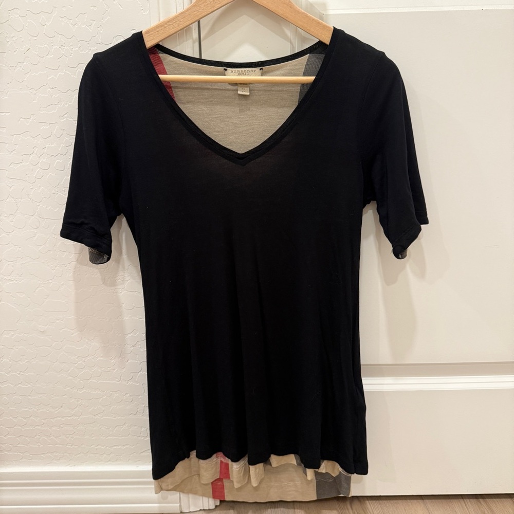 Burberry Black Fitted Short Sleeve T-Shirt
